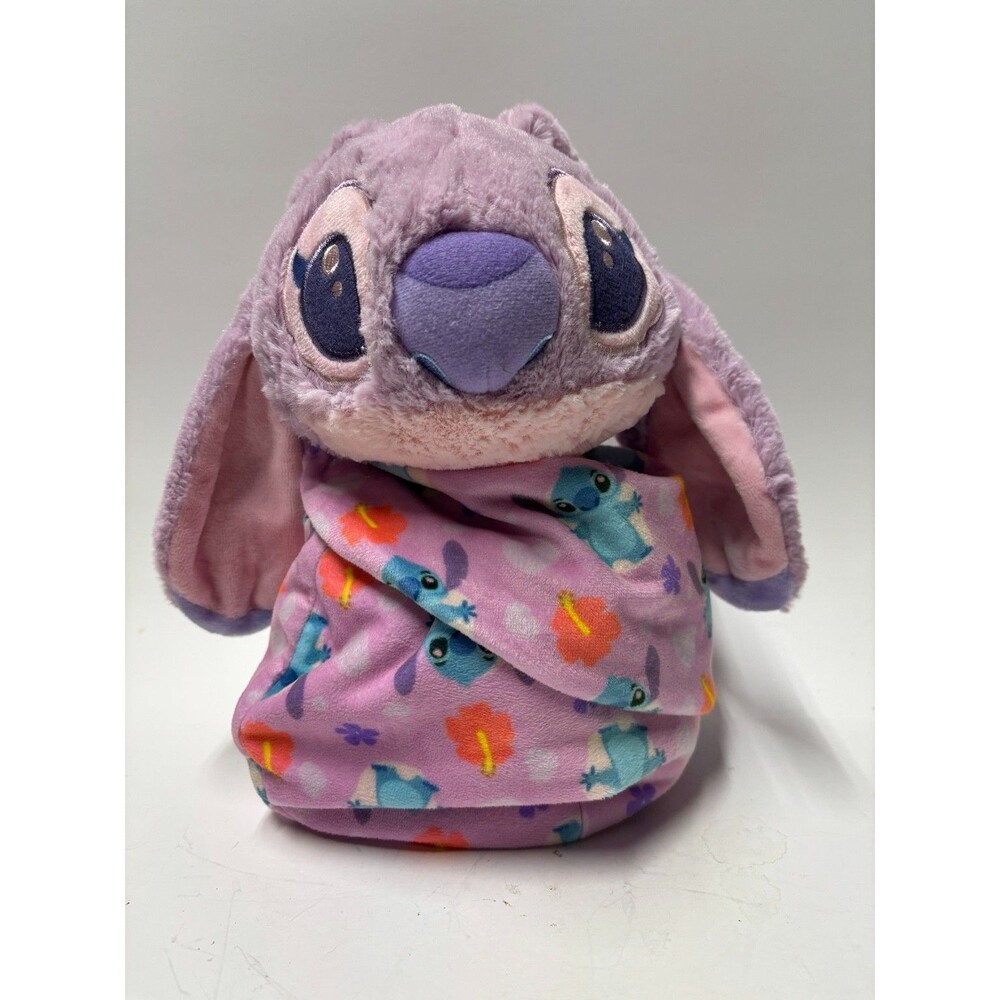 Disney Parks Stitch Plush Blanket Pink‎ Hibiscus Lovey Throw Stuffed Animal
